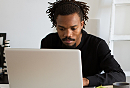 Man working on laptop