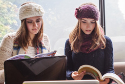 Two students studying together