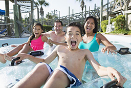 family at water park
